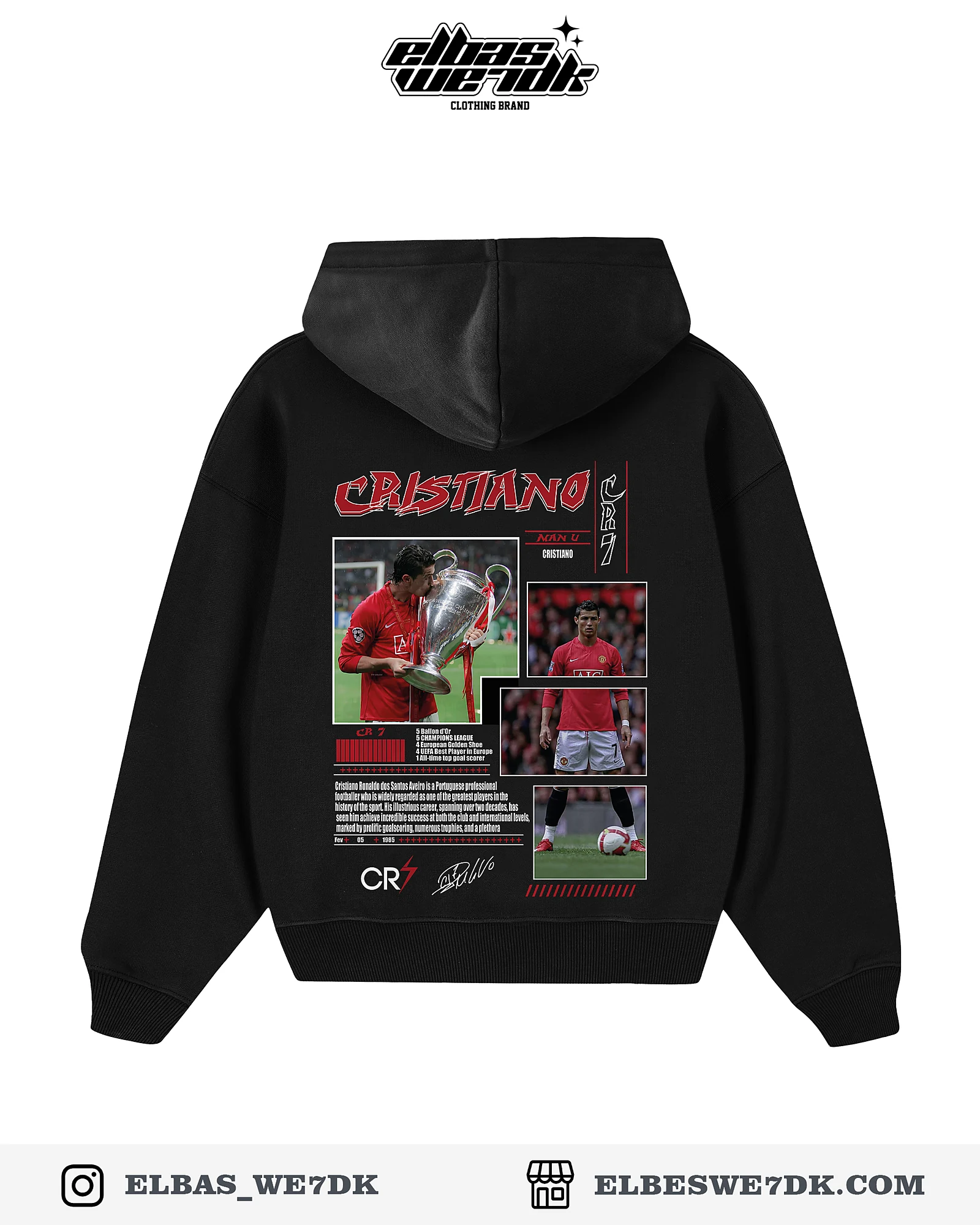 HOODIE CR7 MAN U Black back