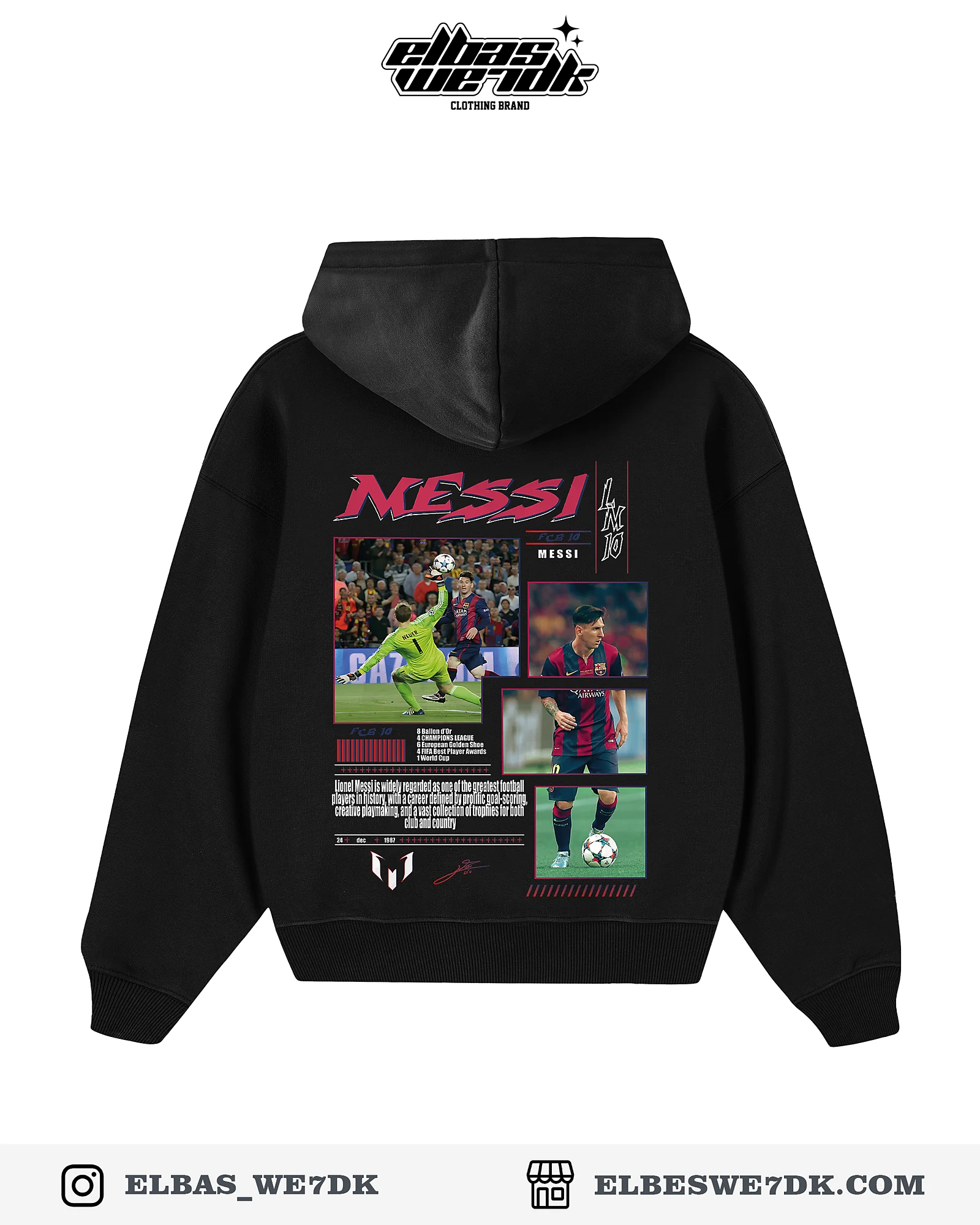 HOODIE MESSI 2015 Black back