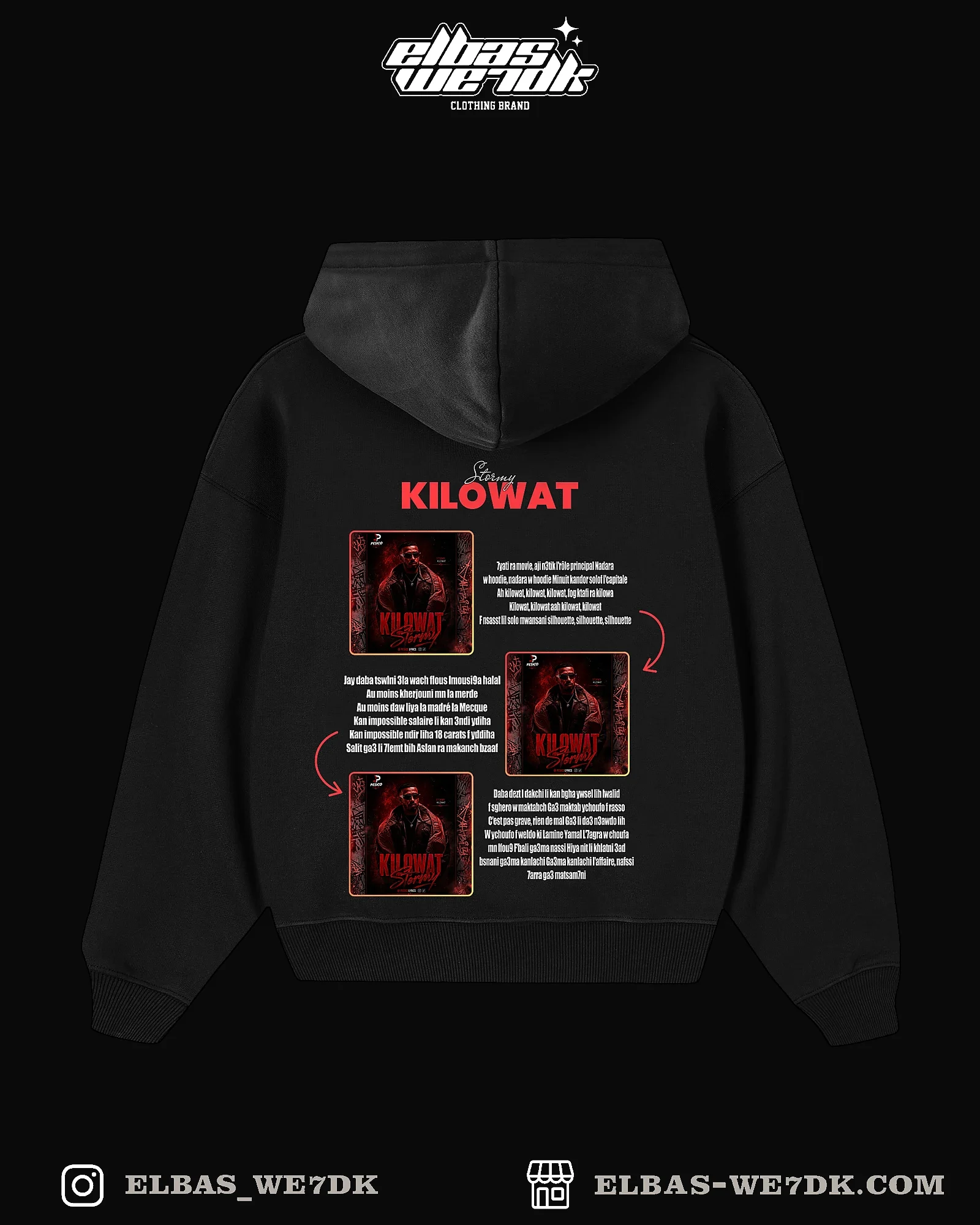 HOODIE KILOWAT Black back