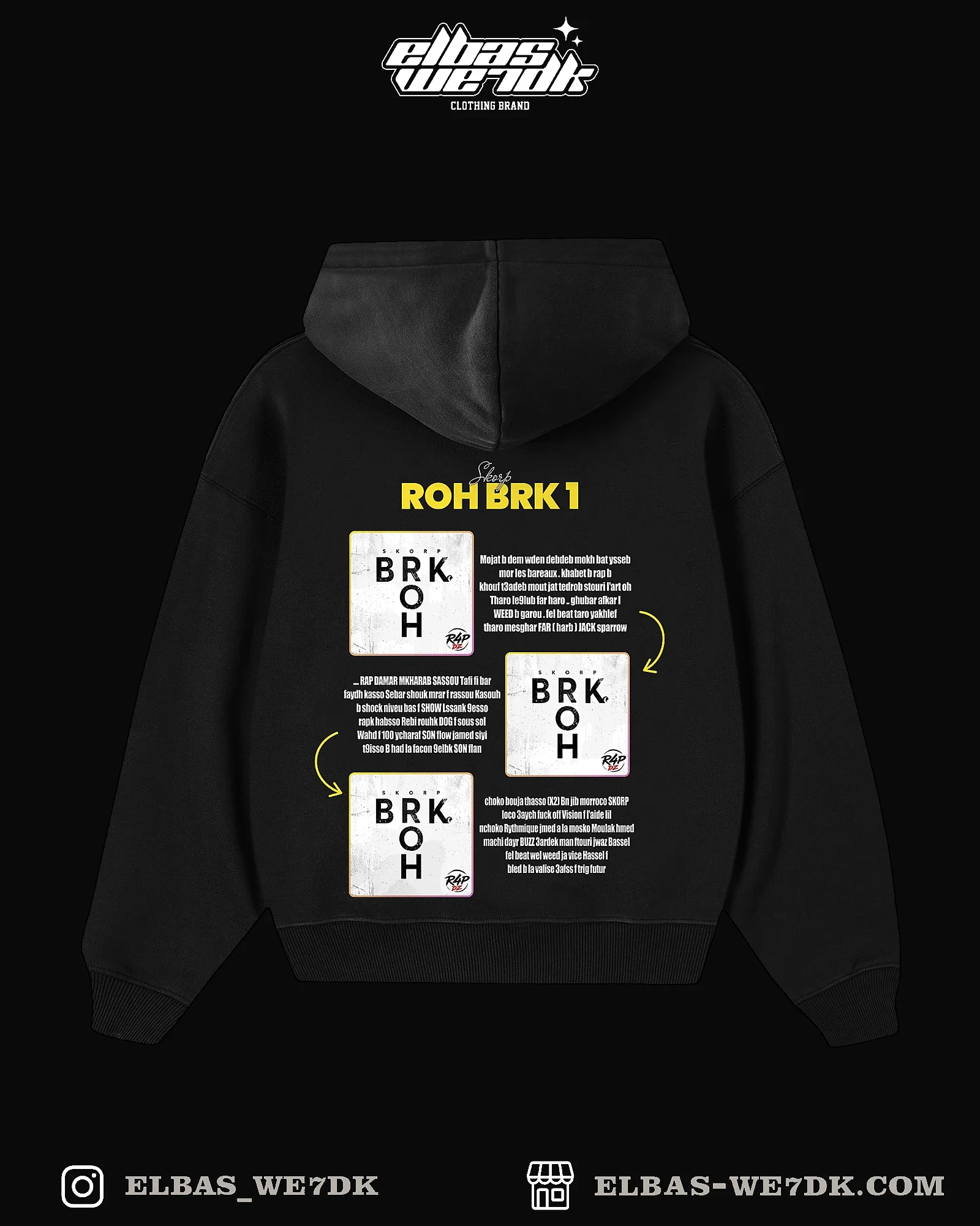 HOODIE ROH BRK 1 Black back