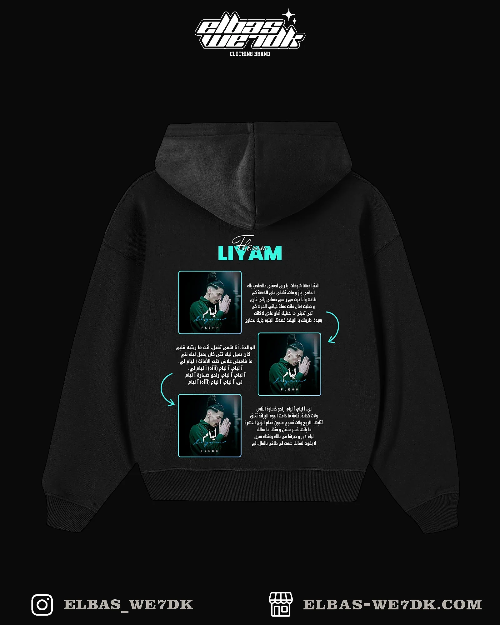 HOODIE LIYAM Black back