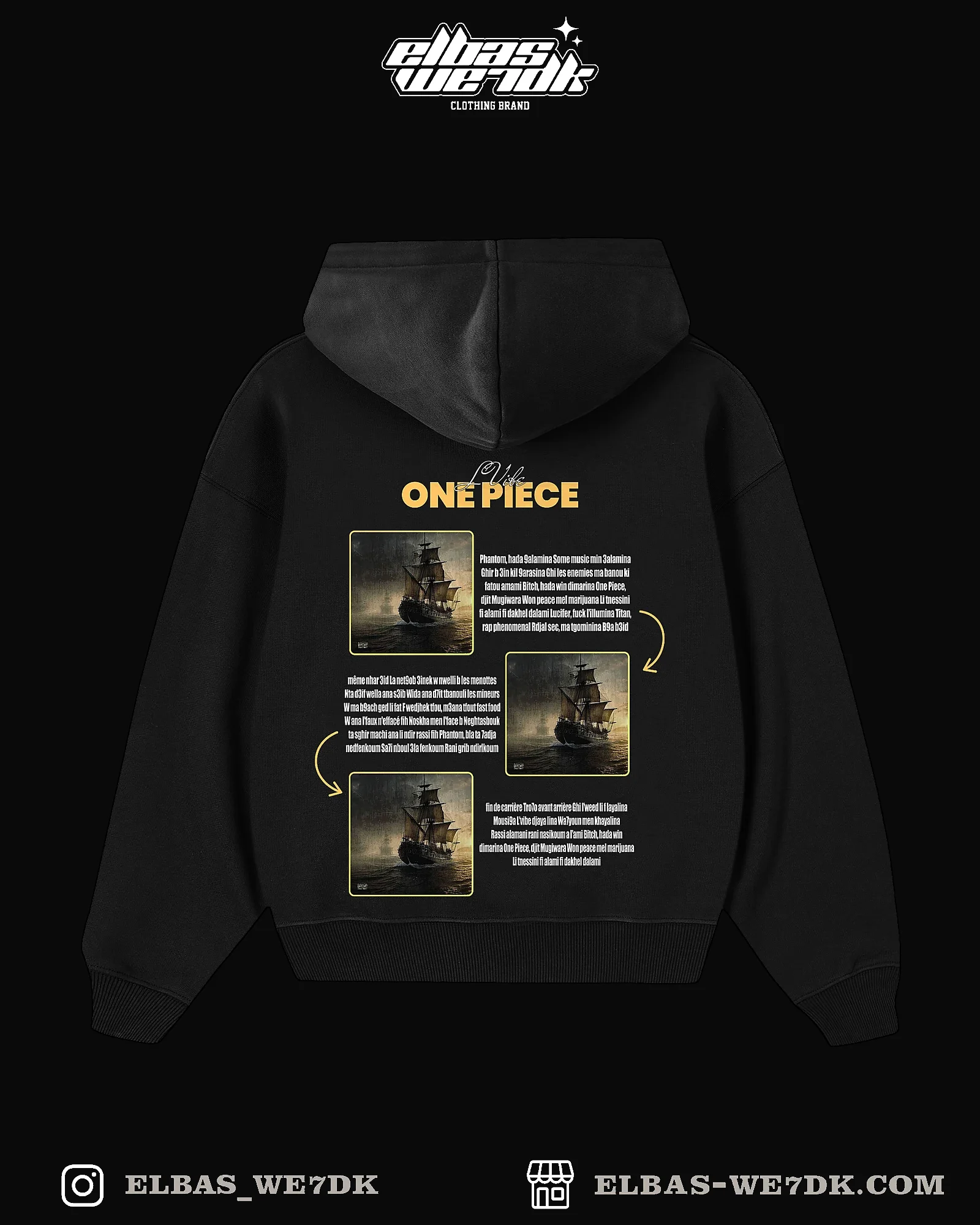 HOODIE ONE PIECE Black back