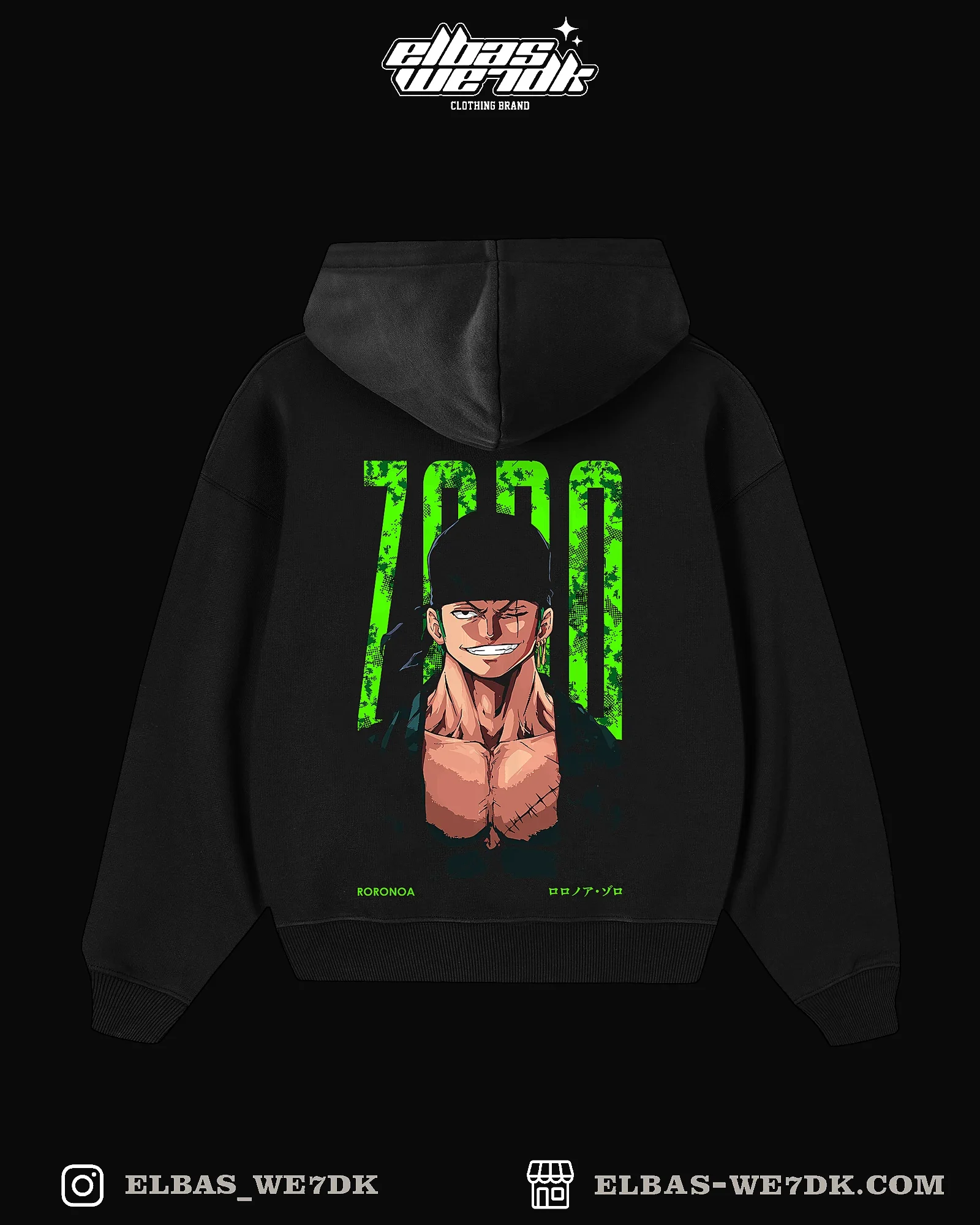 HOODIE ZORO BTOUL Black back