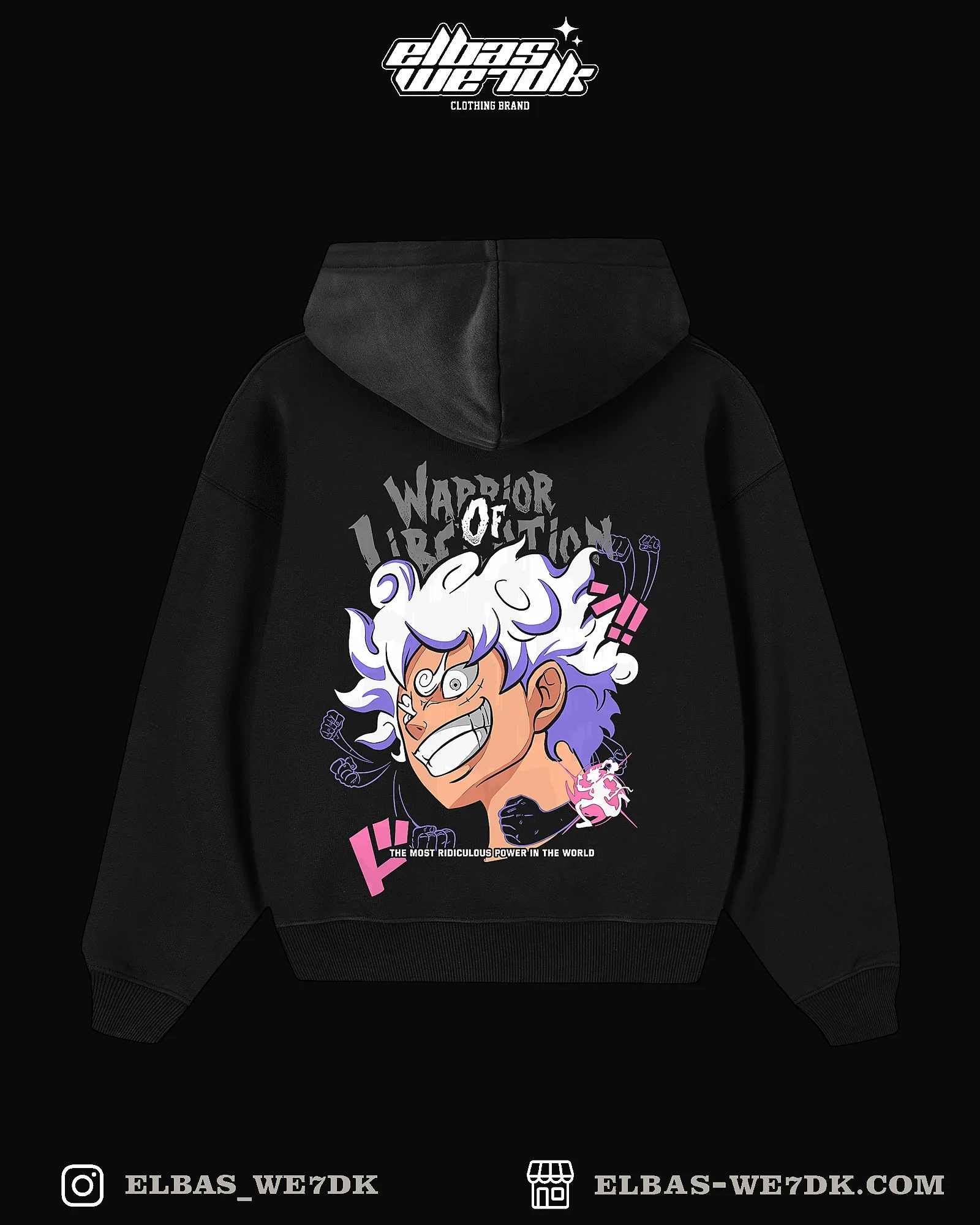 HOODIE LUFFY WORRIOR Black back
