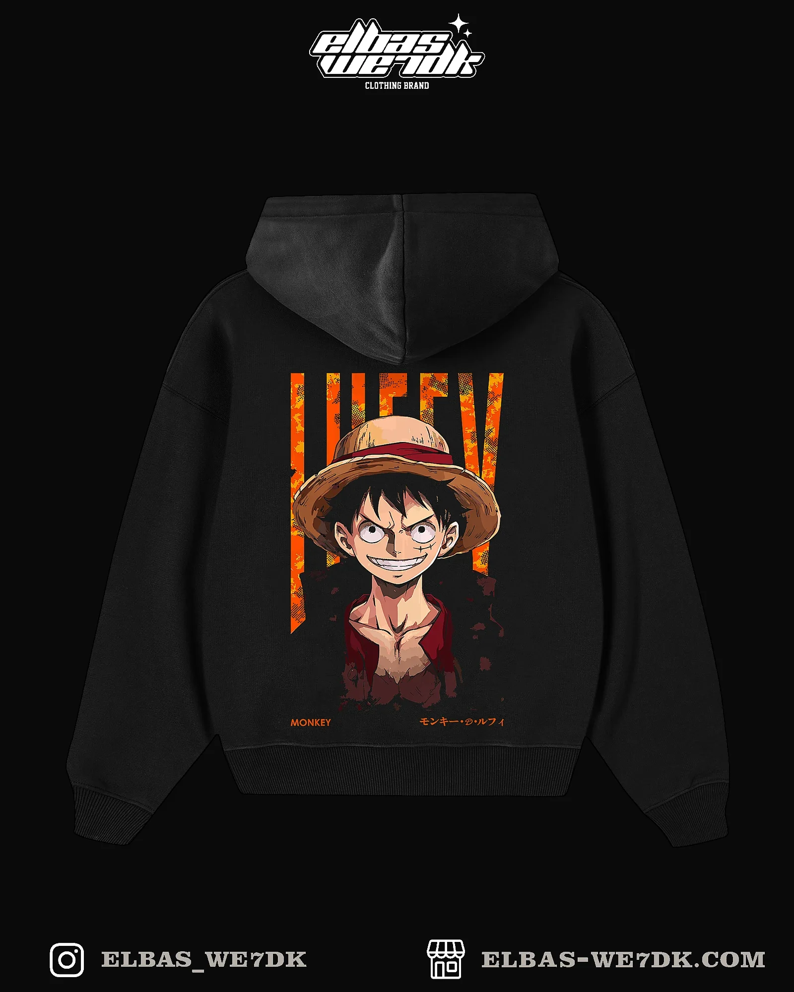 HOODIE LUFFY BTOUL Black back