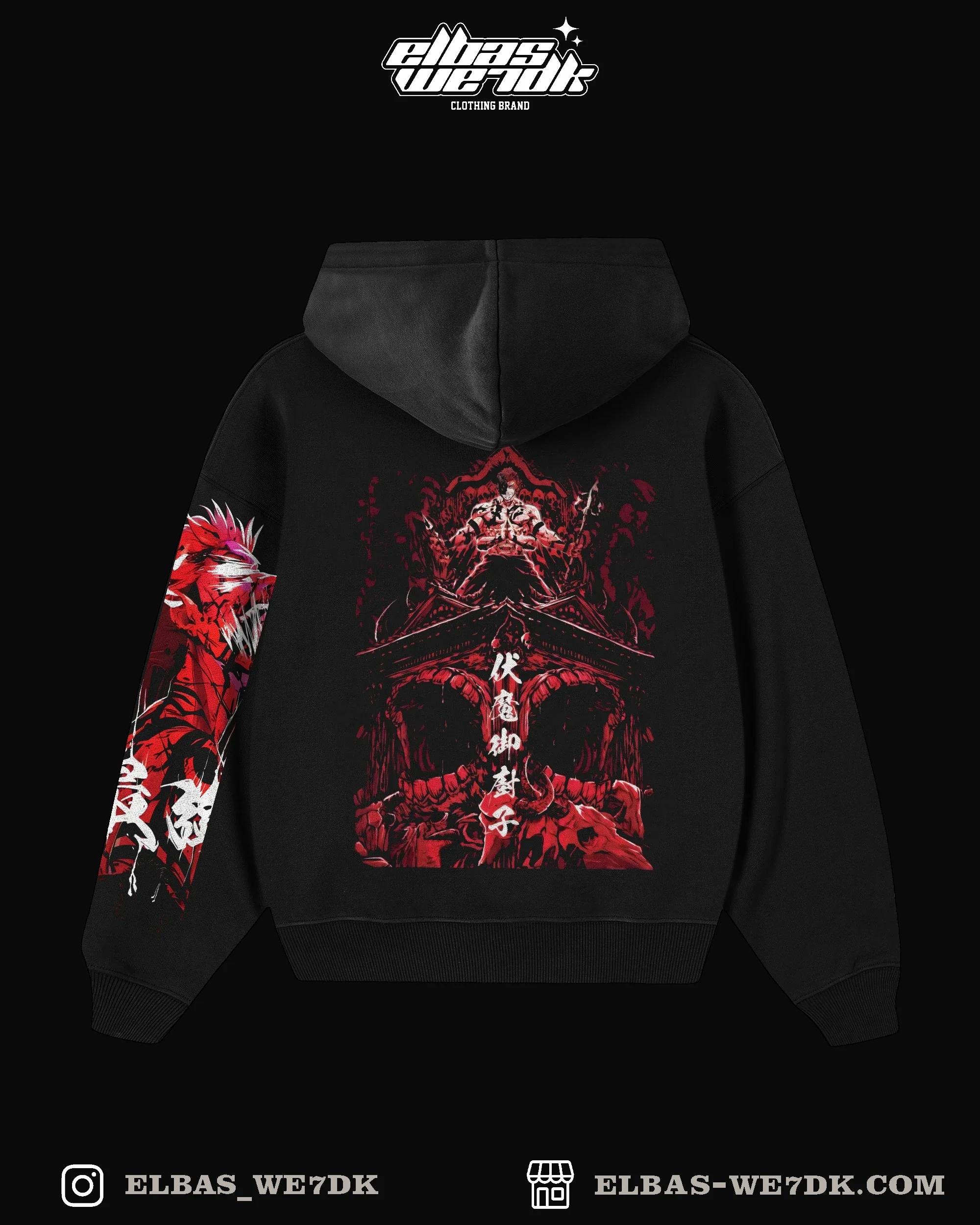 HOODIE SUKUNA SCREAM Black back