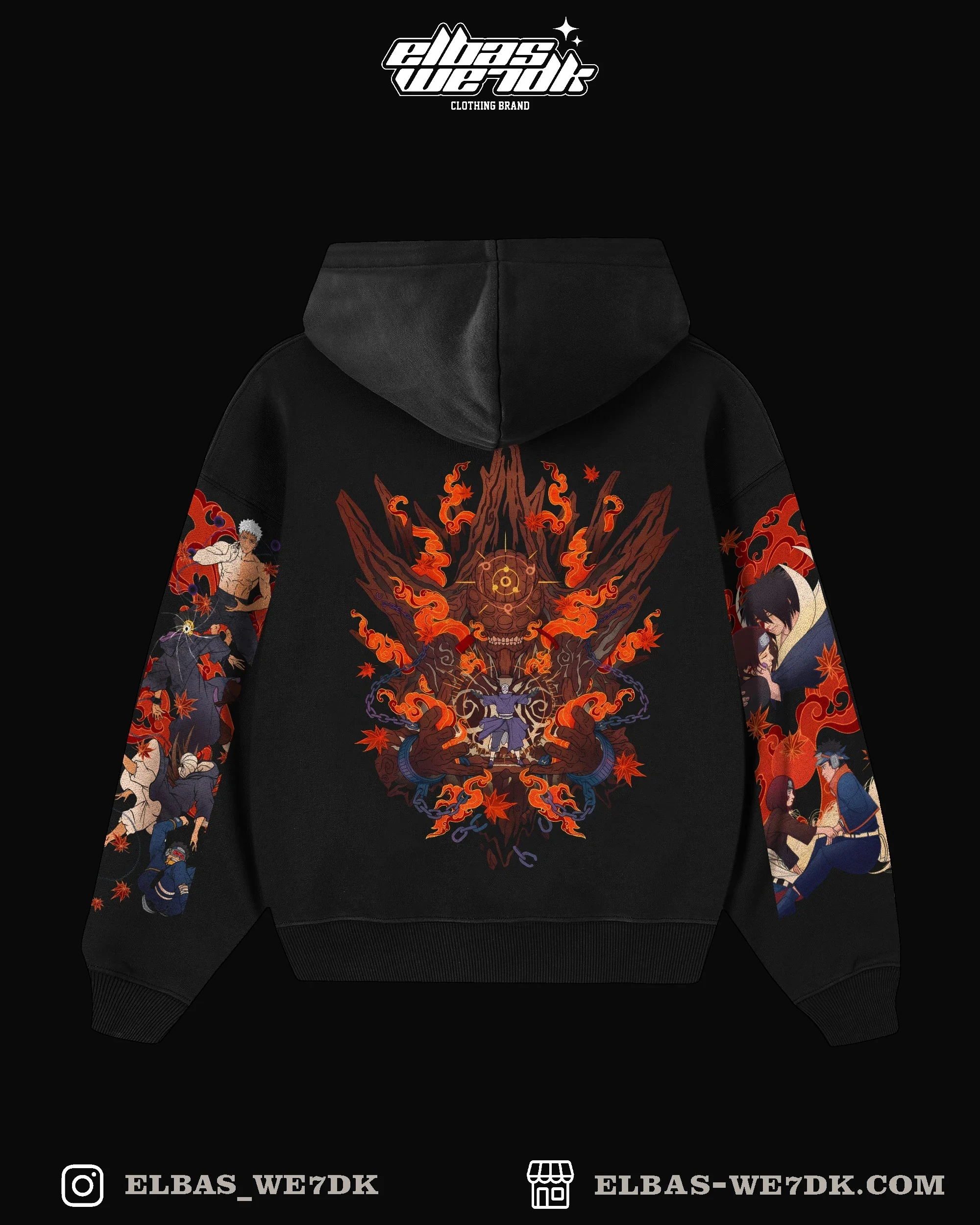 HOODIE OBITO STORY ORANGE Black back
