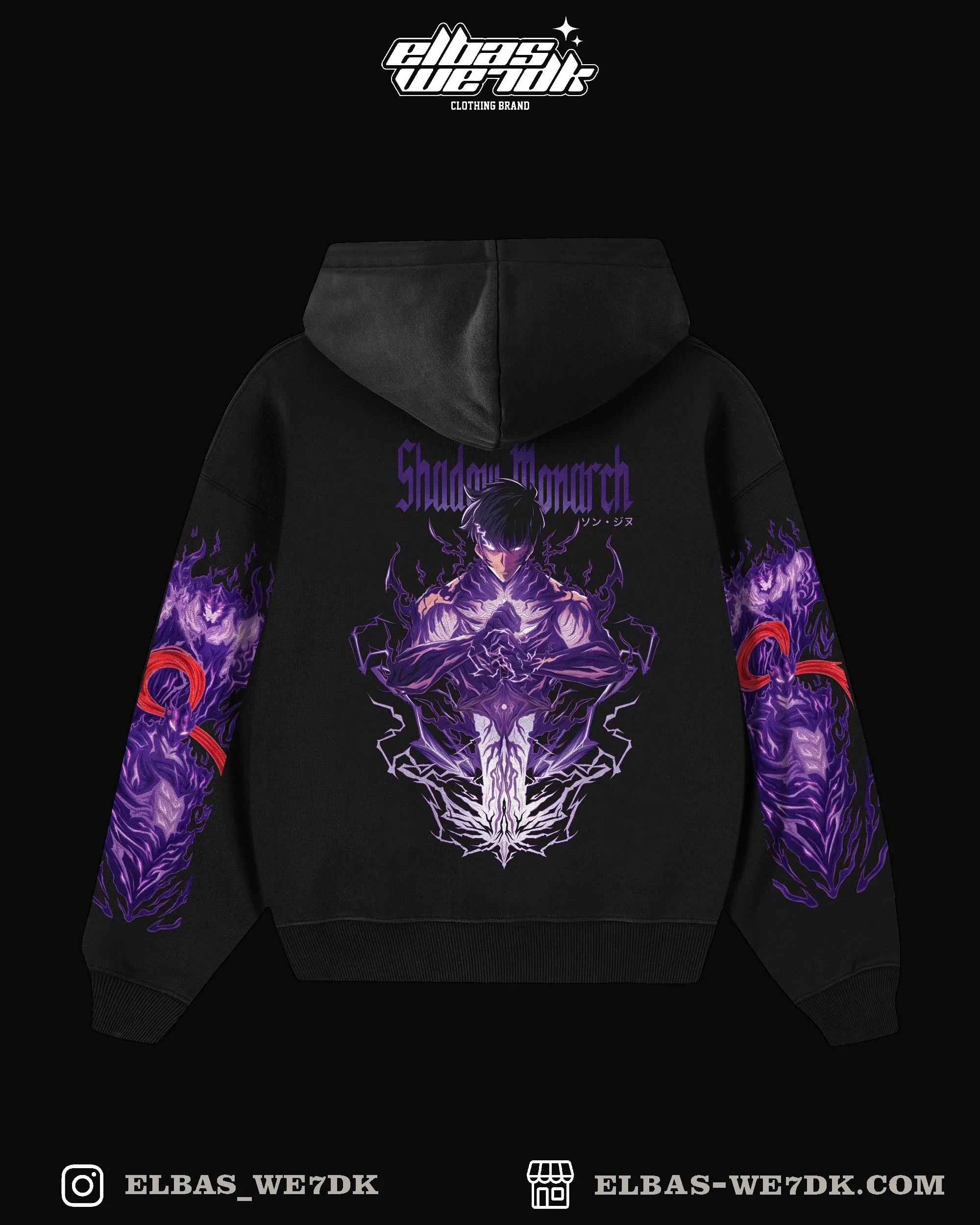 HOODIE SOLO LEVELING Black back