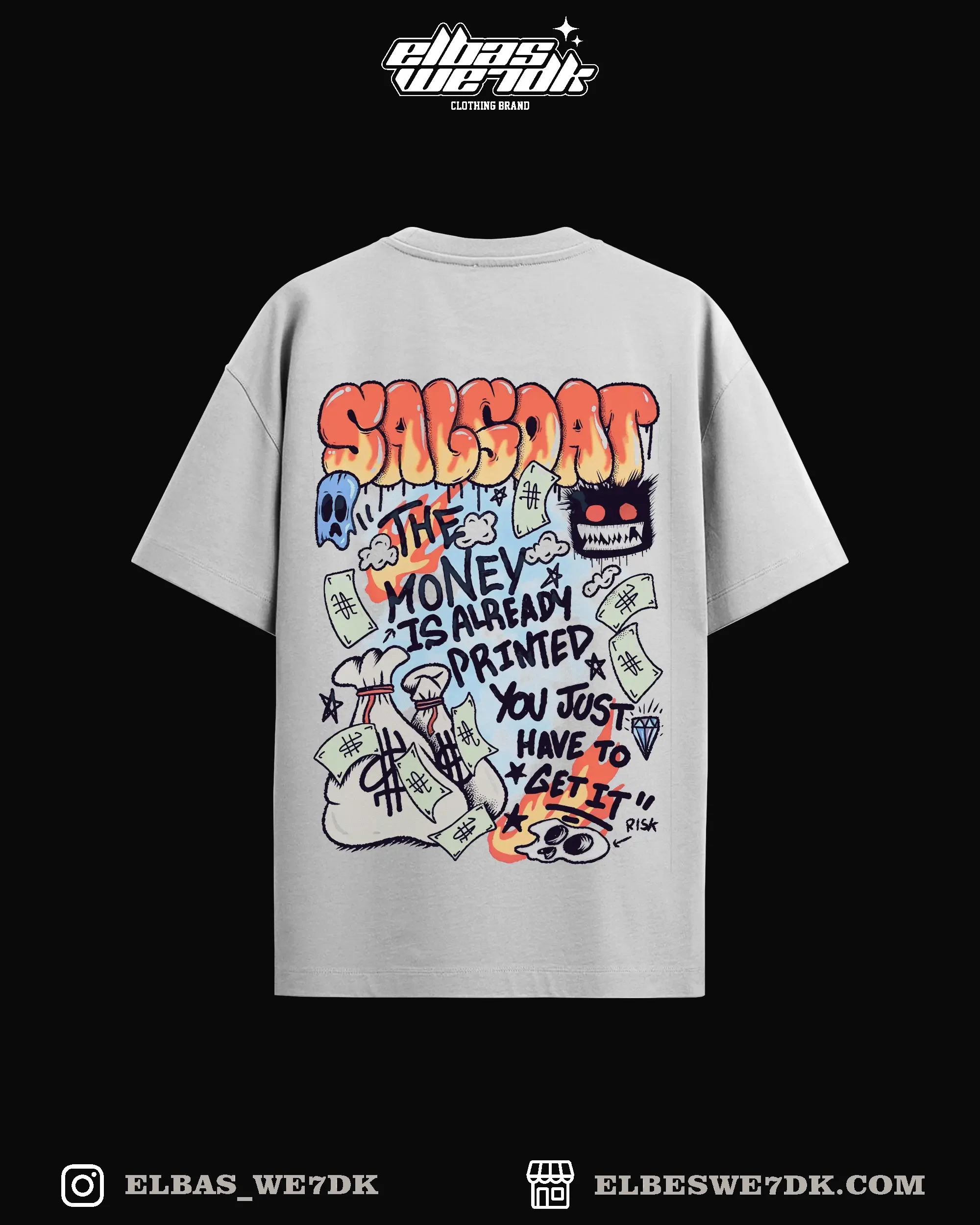 SALGOAT HALFTONE BLANC t-shirt by ELBAS WE7DK, streetwear style.