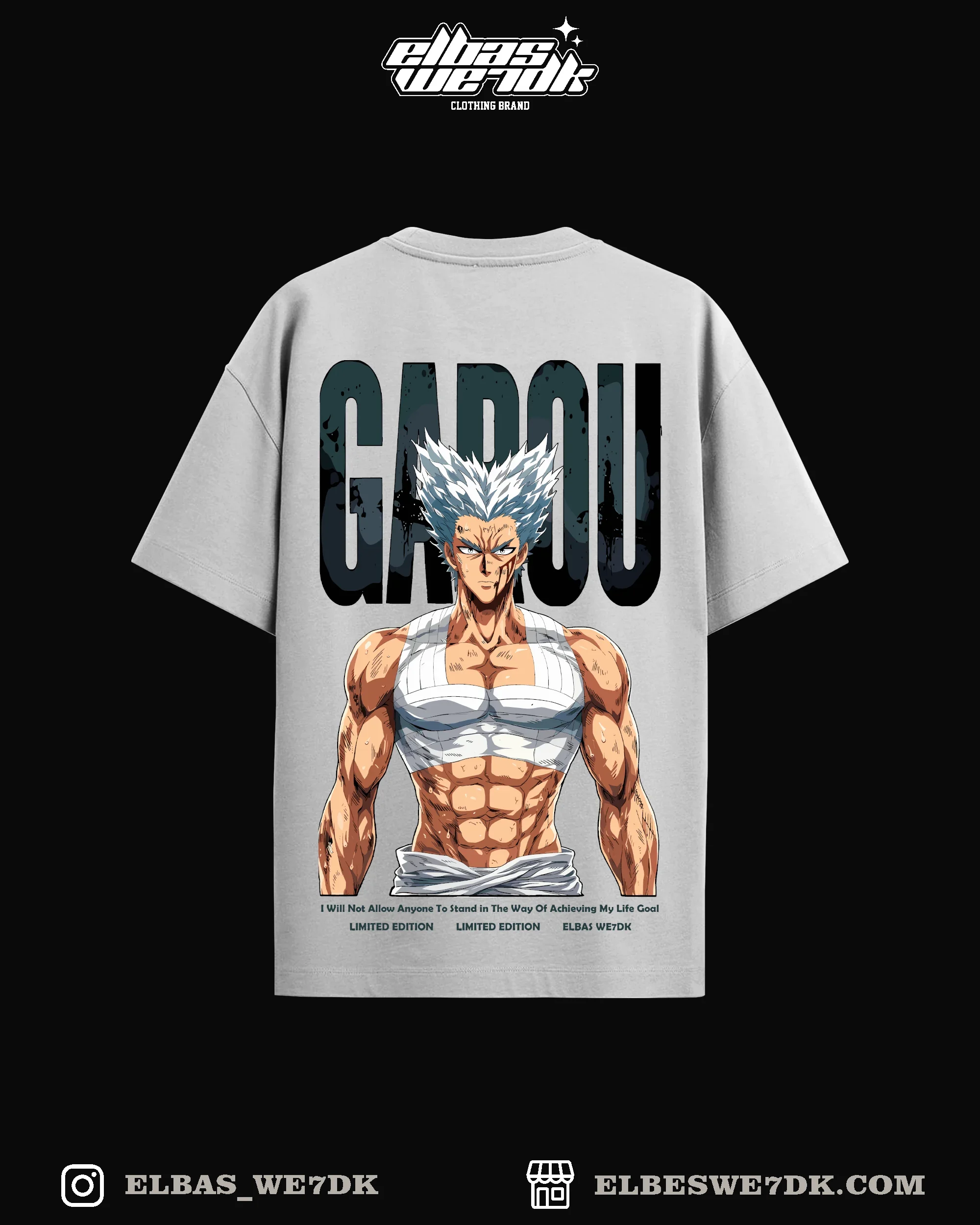 Oversize GAROU t-shirt from ELBAS WE7DK featuring ONE PUNCH MAN design