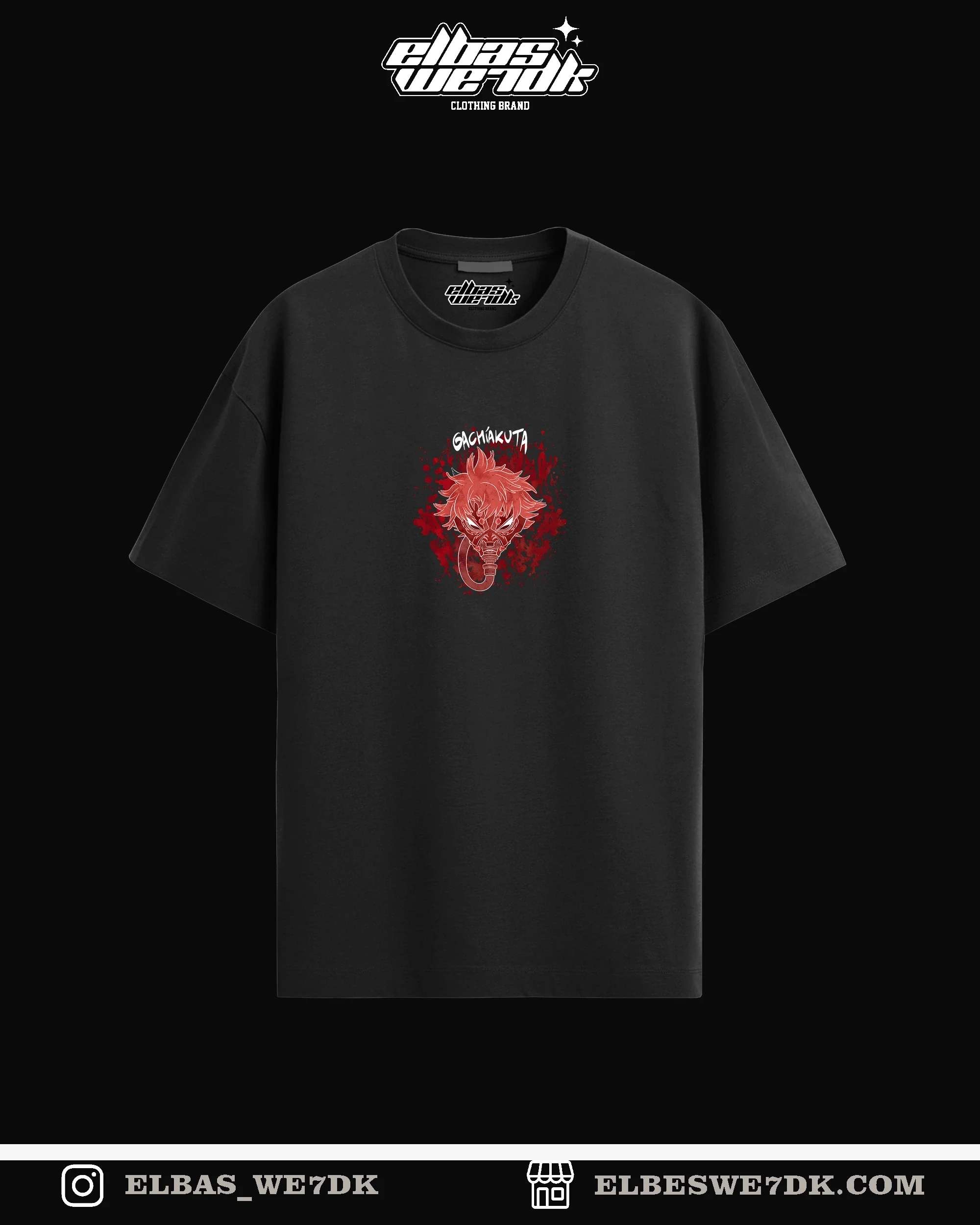 RUDO t-shirt from ELBAS WE7DK featuring Gachiakuta anime design in oversize fit.