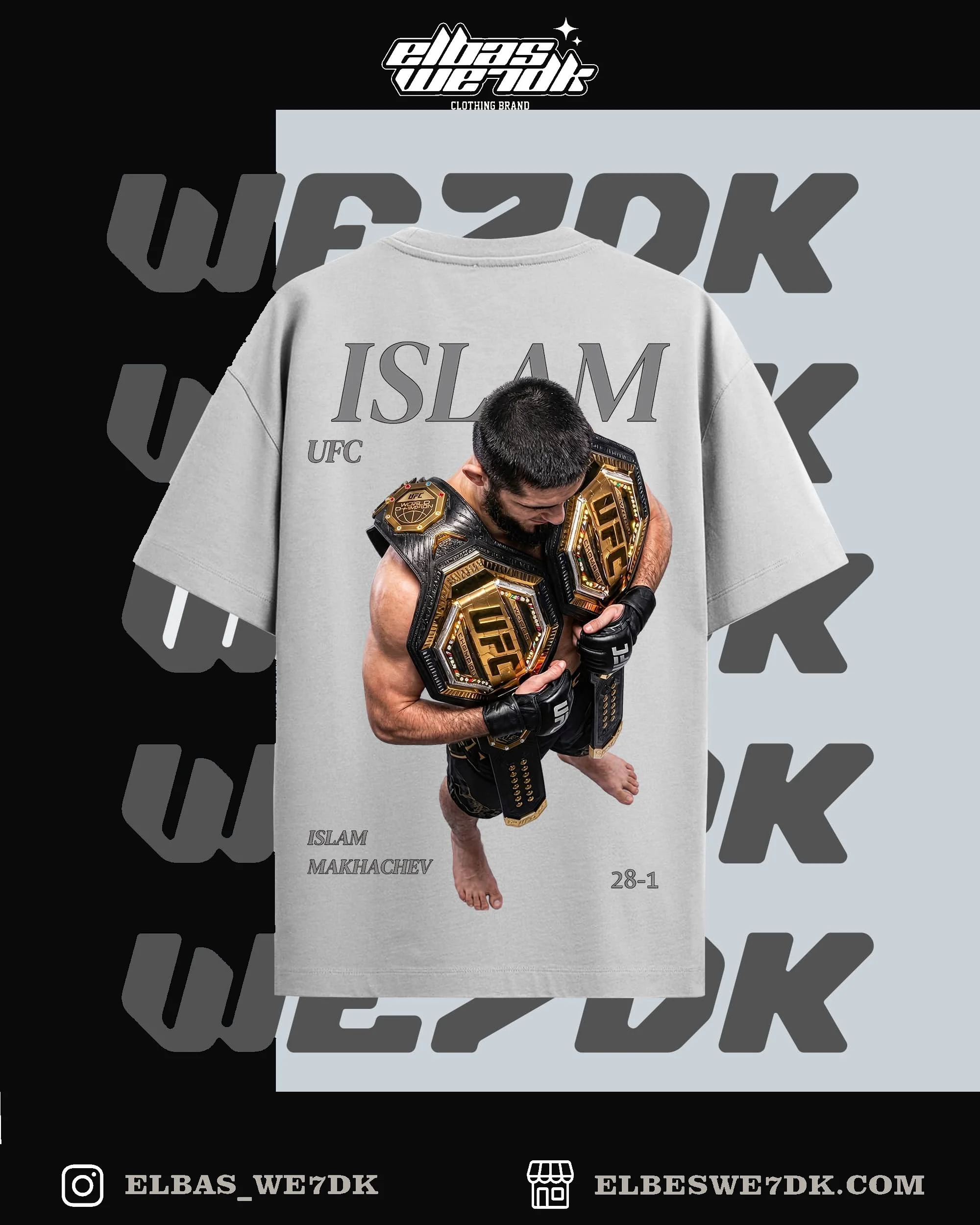 Oversize T-shirt of ISLAM MAKHACHEV by ELBAS WE7DK