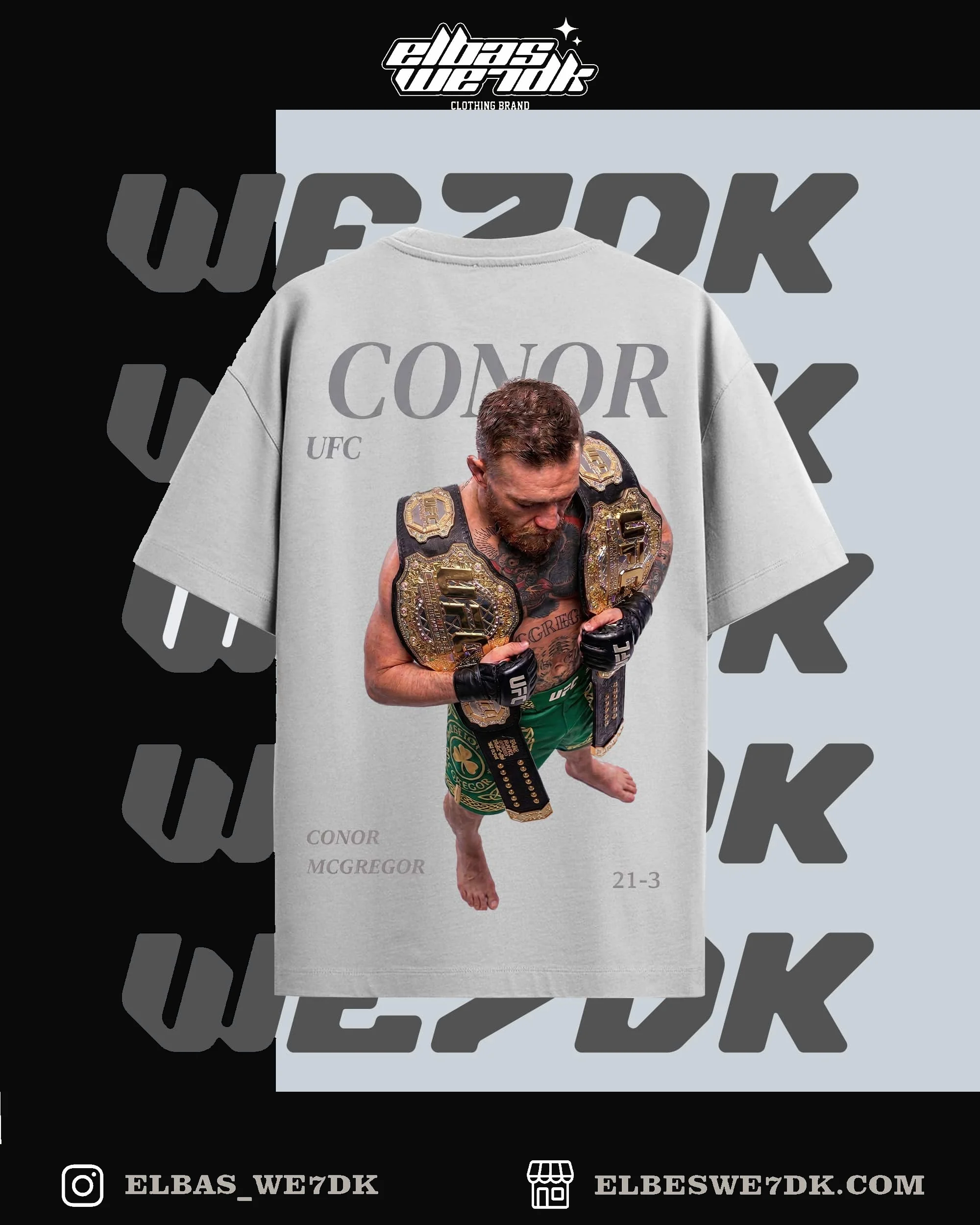 Oversize T-shirt of CONOR McGREGOR by ELBAS WE7DK