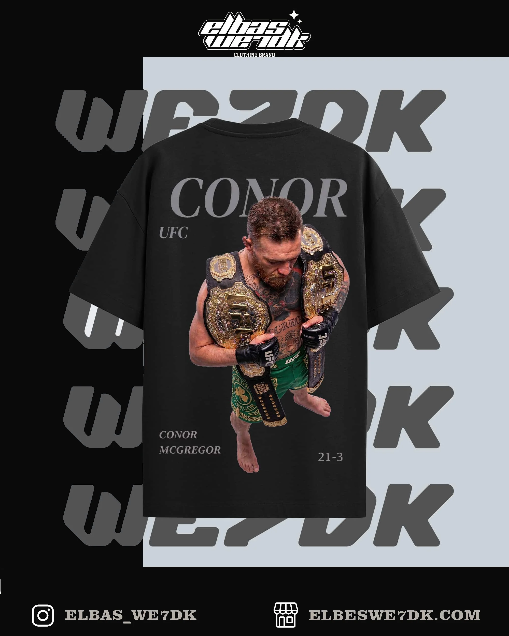 Oversize T-shirt of CONOR McGREGOR by ELBAS WE7DK