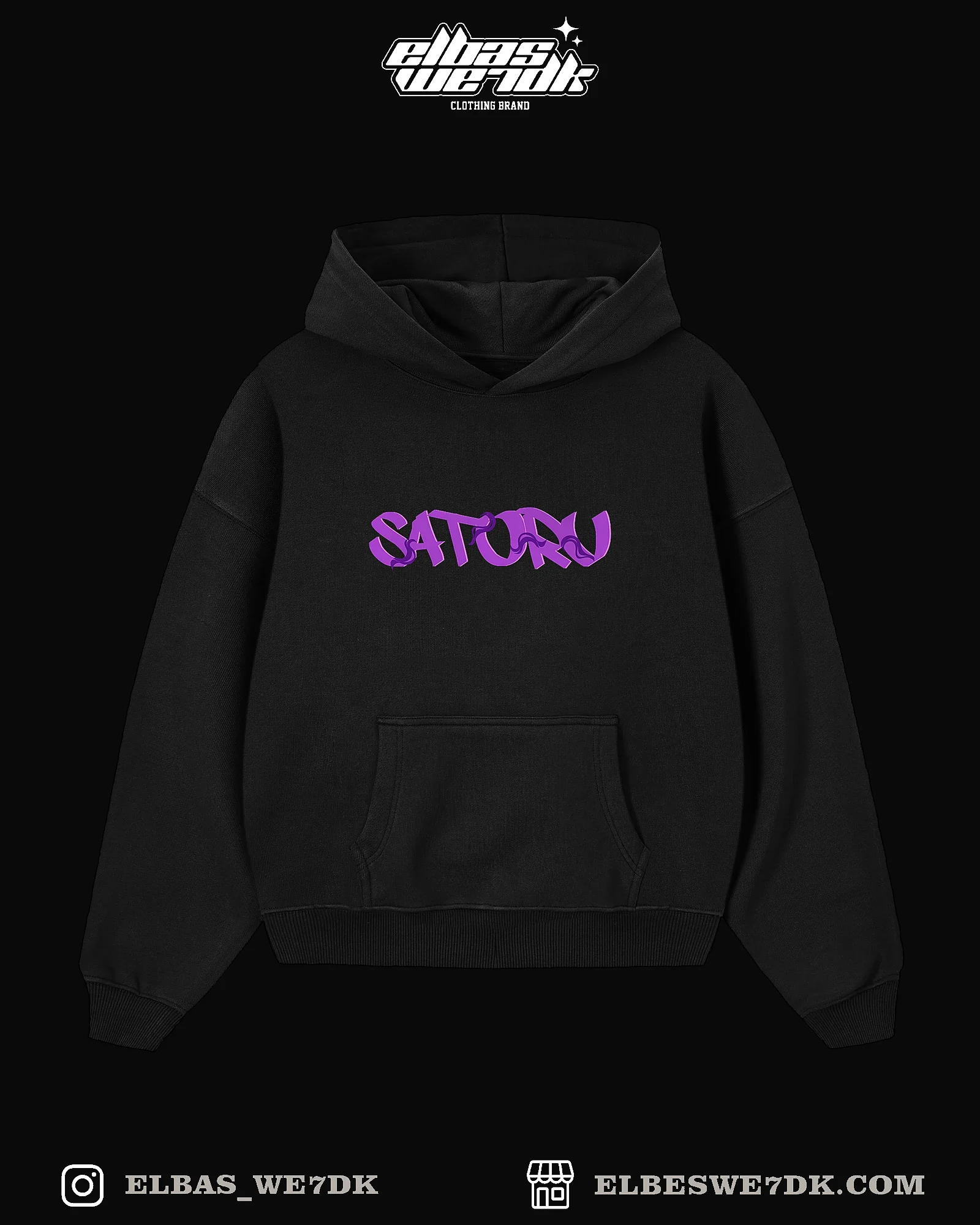 Oversize HOODIE GOJO 24 from ELBAS WE7DK brand, anime style streetwear.
