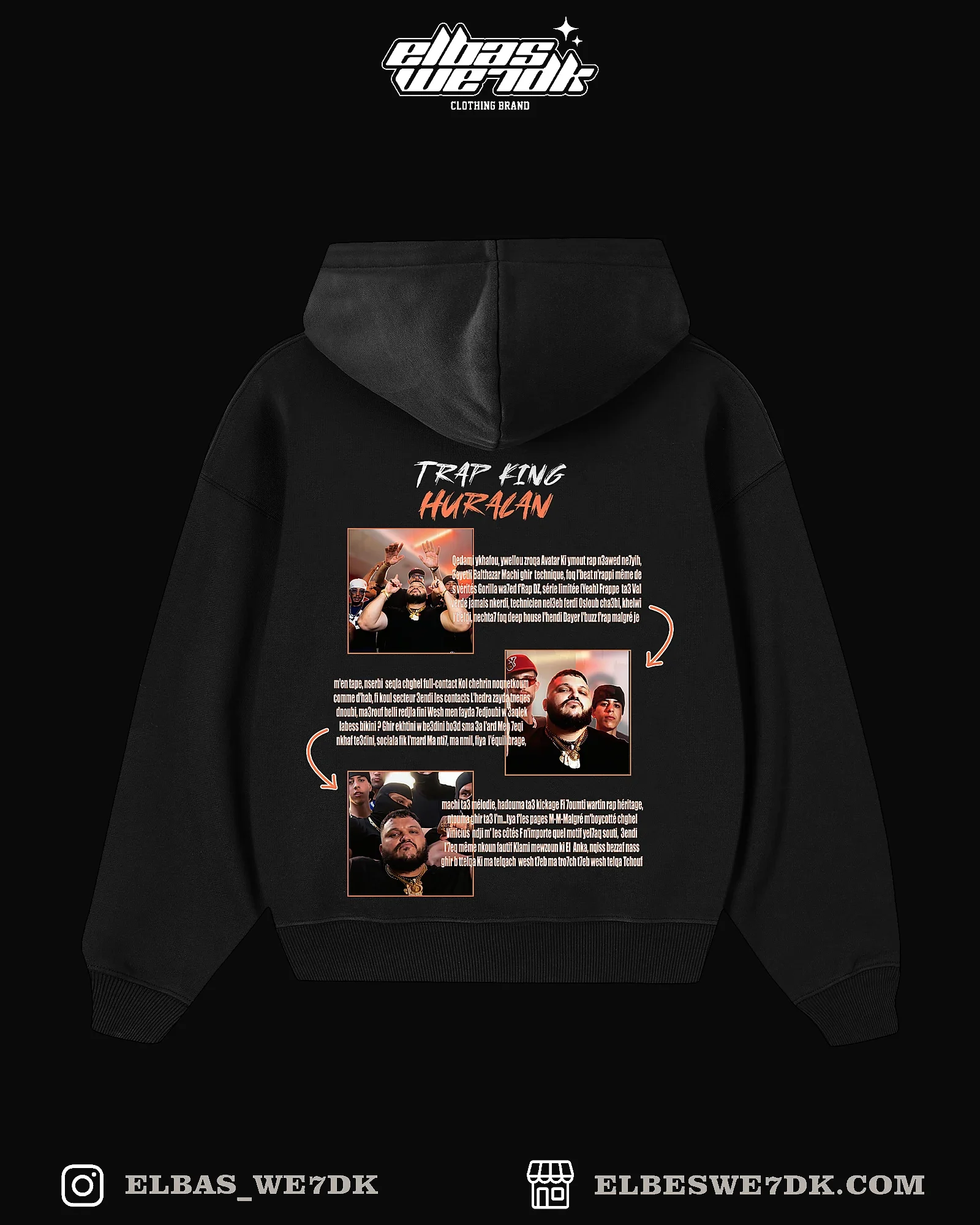 HOODIE TRAP KING HURACAN streetwear style from ELBAS WE7DK brand