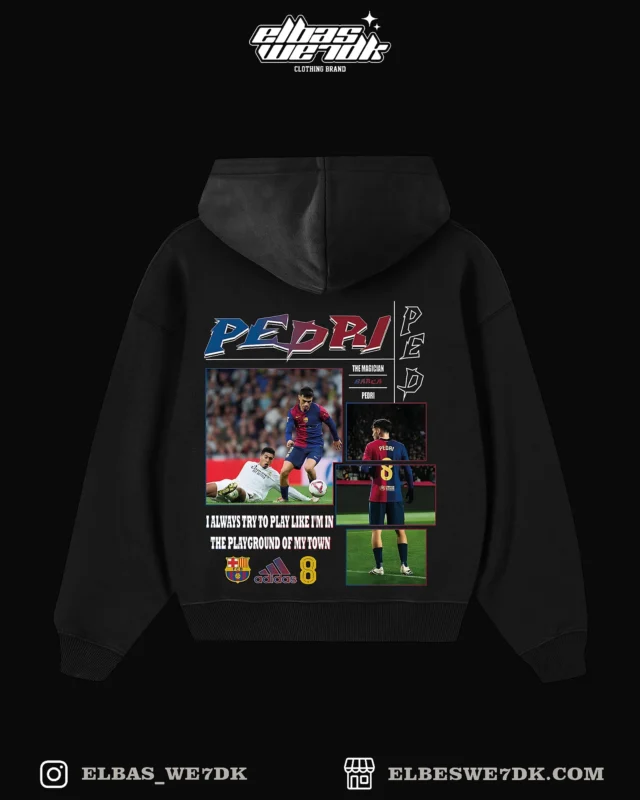 PEDRI hoodie by ELBAS WE7DK, oversized fit, casual streetwear style.