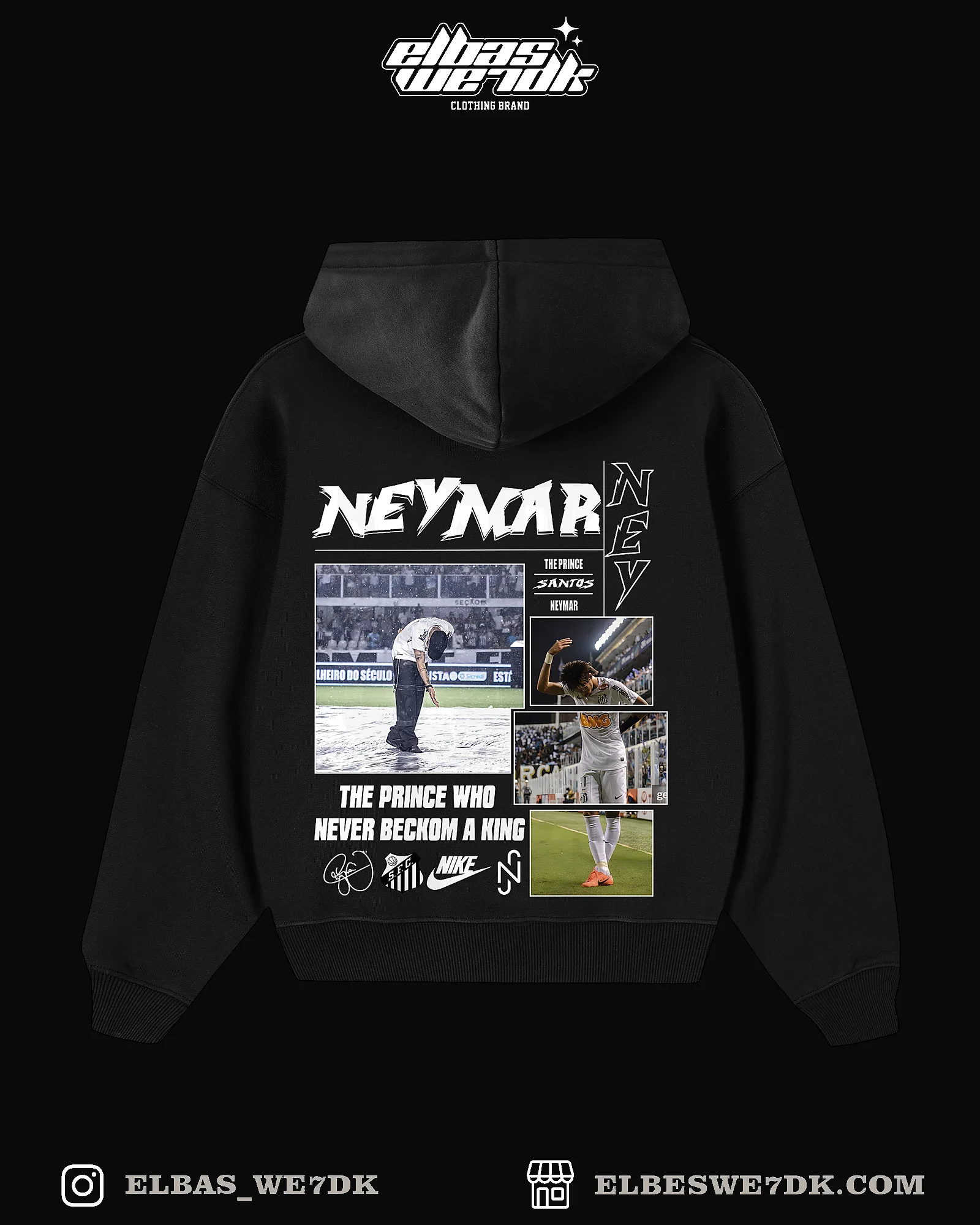 Oversize HOODIE NEYMAR SANTOS from ELBAS WE7DK, high quality cotton streetwear.