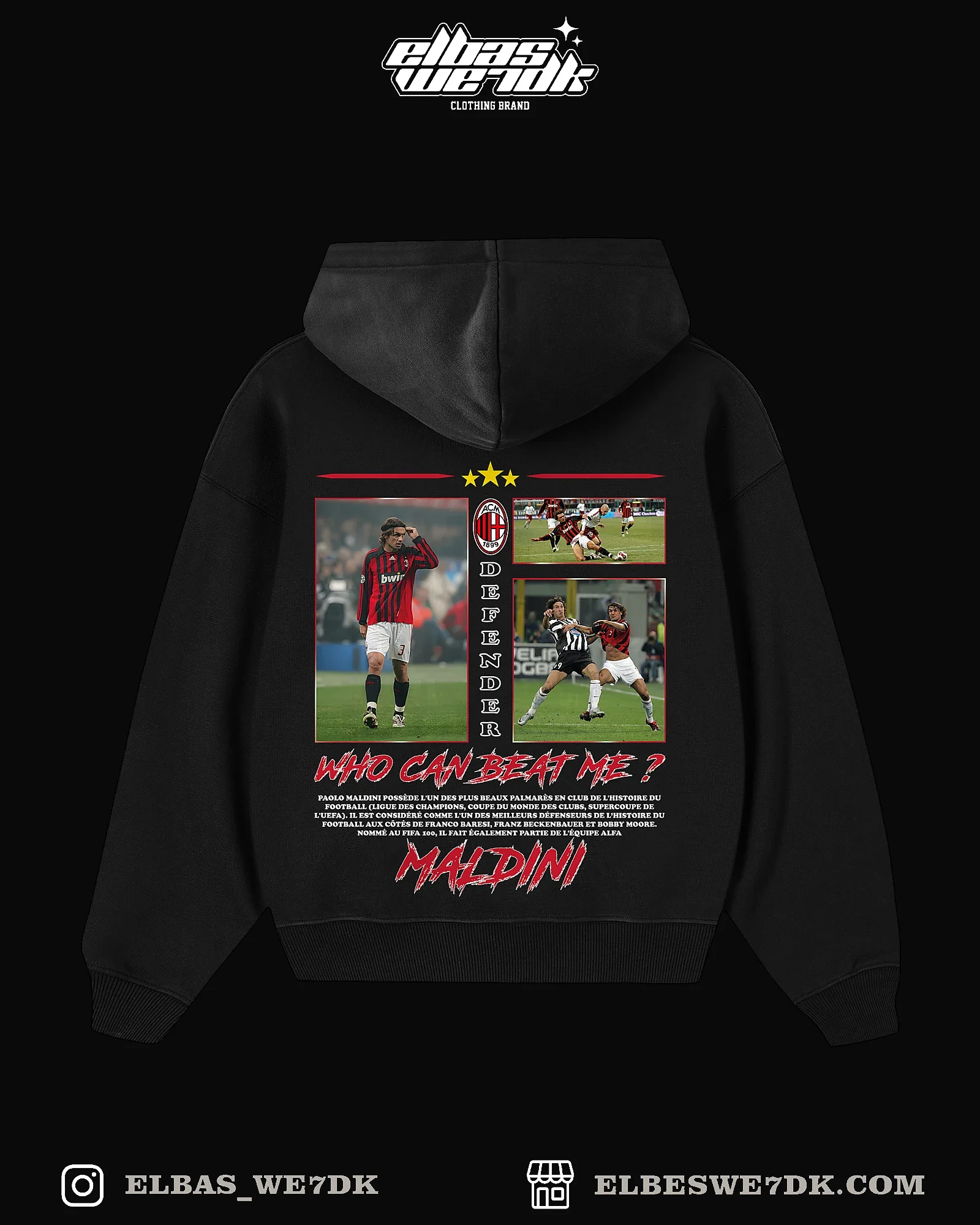 Maldini hoodie with anime design, oversized fit, streetwear style by ELBAS WE7DK.