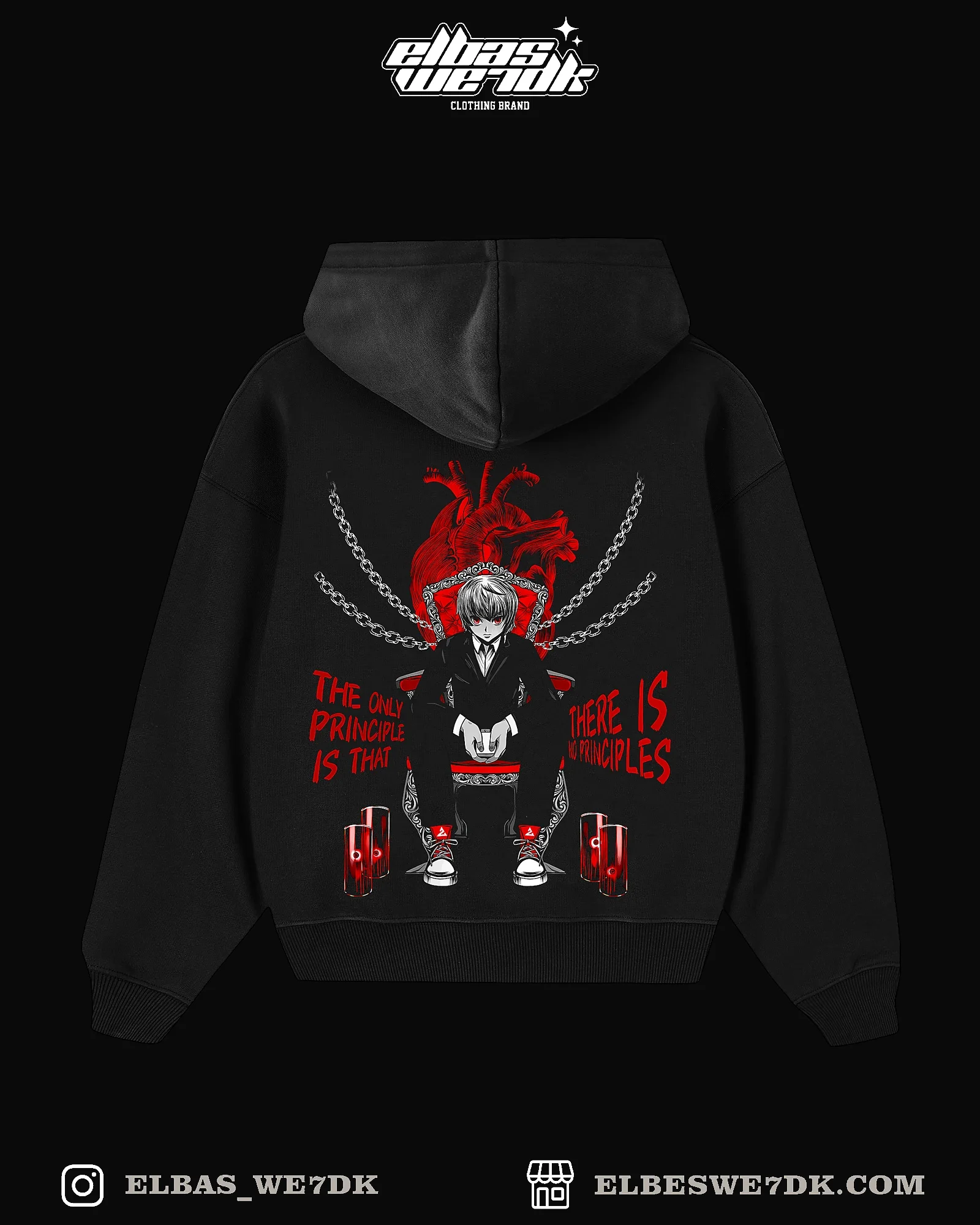 Oversize HOODIE KURAPIKA EYES from ELBAS WE7DK brand, anime style clothing for men and women.