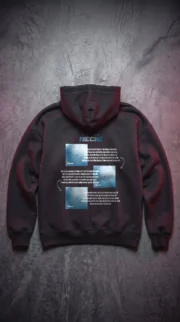 A man wearing the oversized HOODIE FLENN MECHI by ELBAS WE7DK, high quality cotton streetwear.