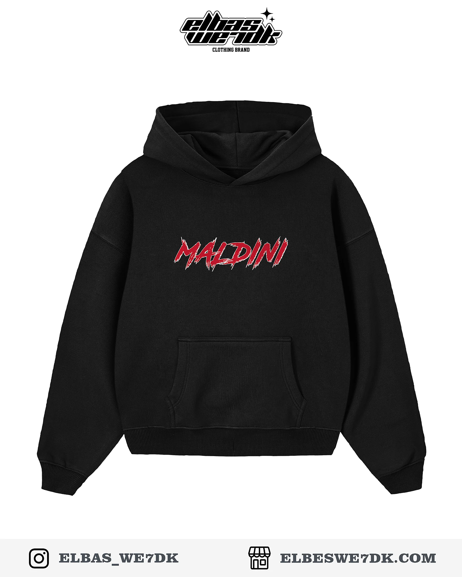 HOODIE MALDINI Black front