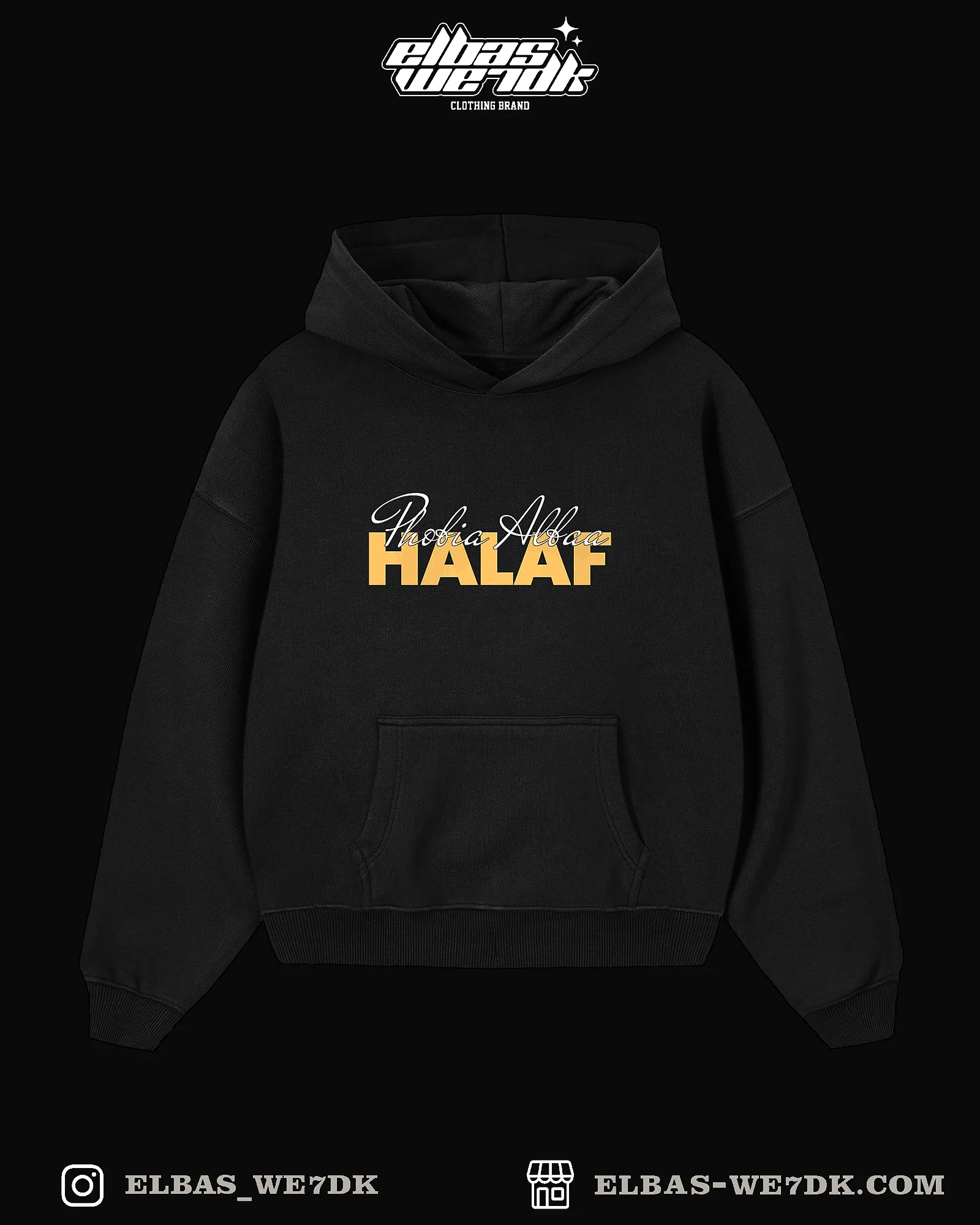 HOODIE HALAF Black front