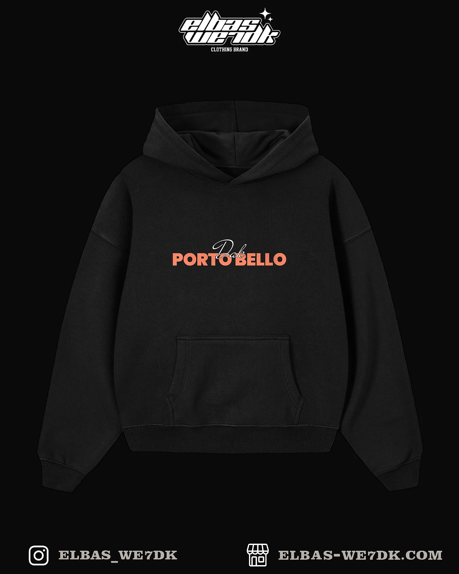 HOODIE PORTO BELLO Black front