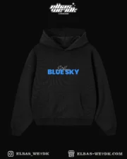 HOODIE BLUE SKY Black front