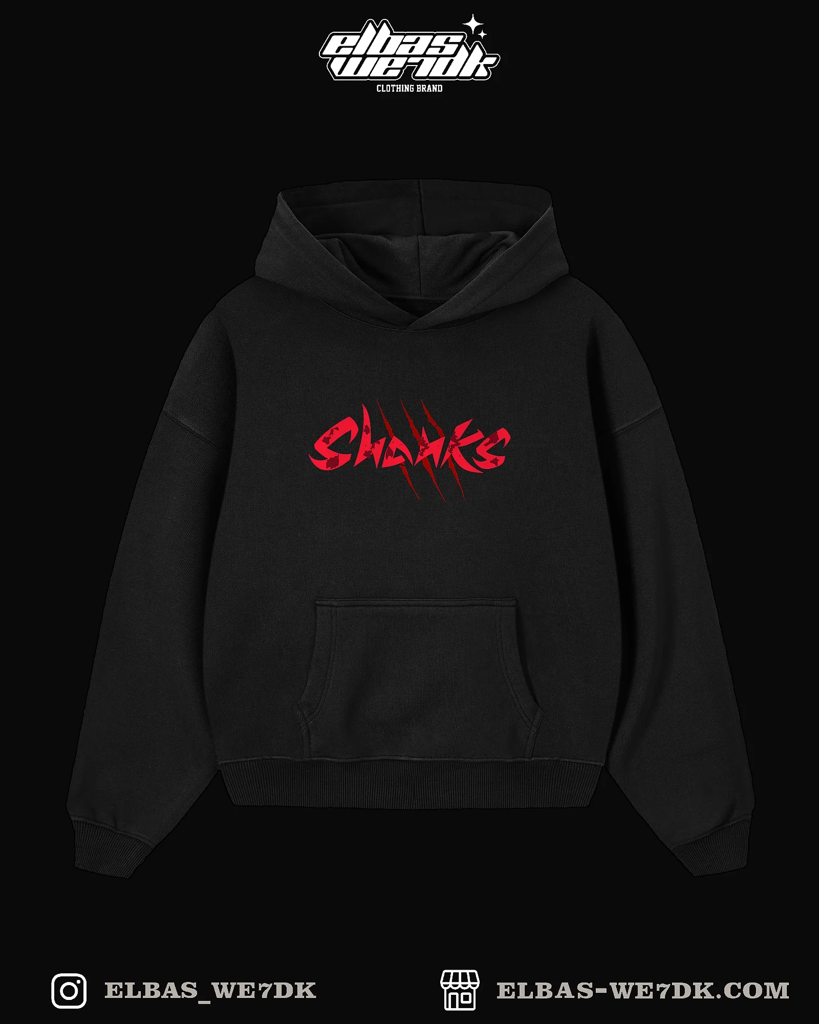 HOODIE SHANKS Black front