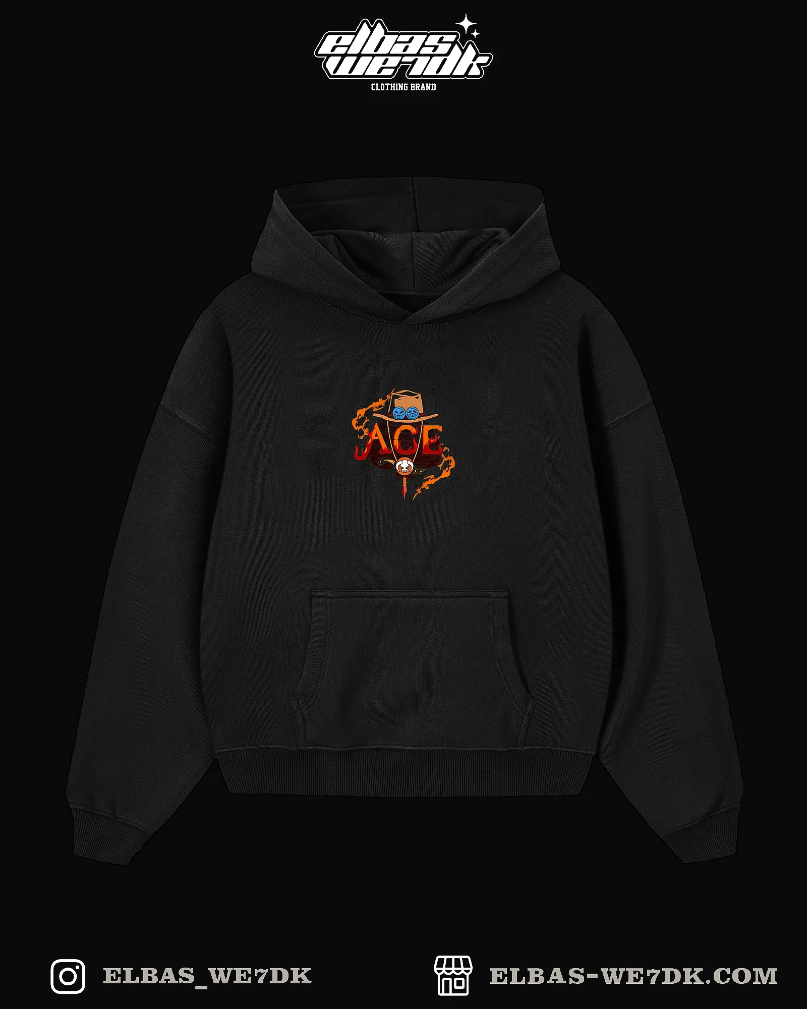 HOODIE ACE BTOUL Black front