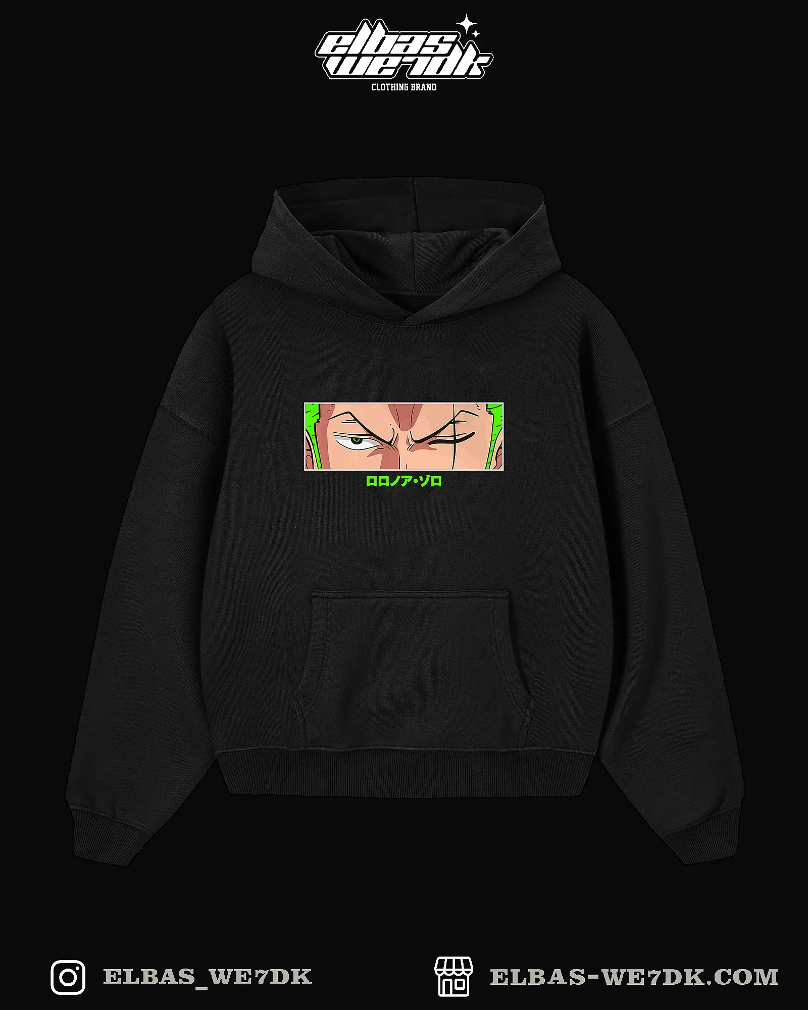 HOODIE ZORO BTOUL Black front