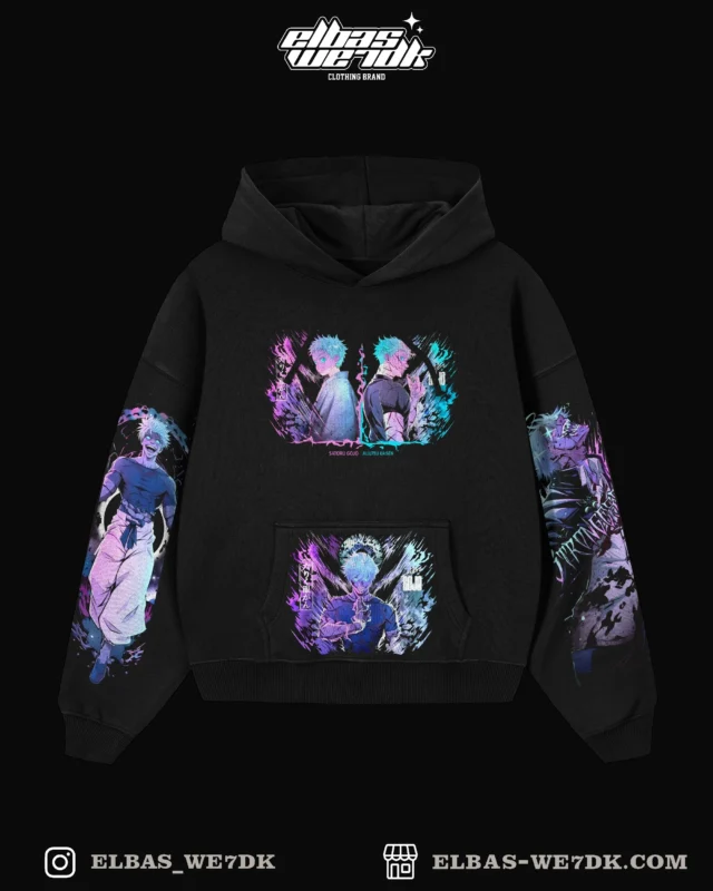 HOODIE GOJO SUPER Black front