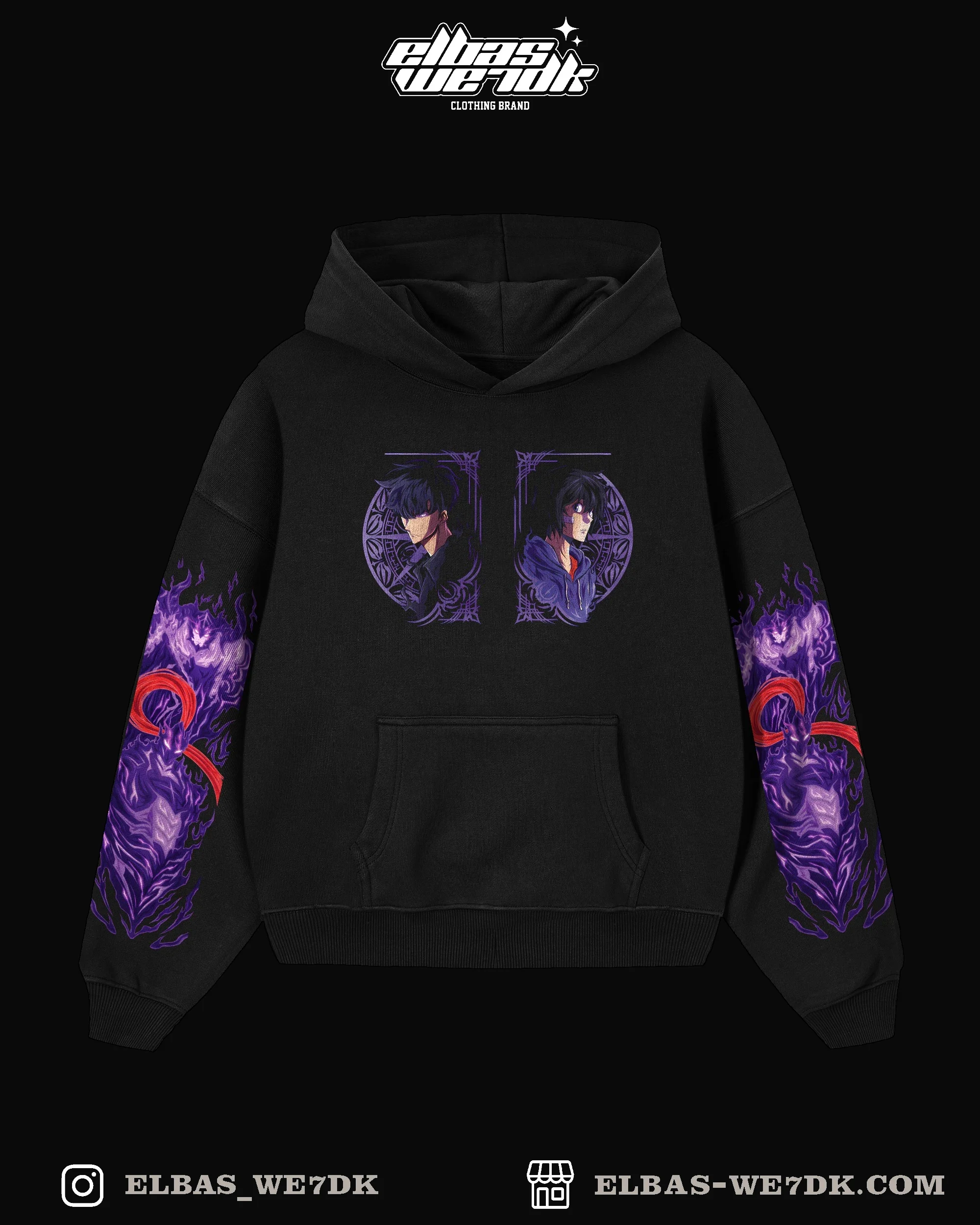HOODIE SOLO LEVELING Black front