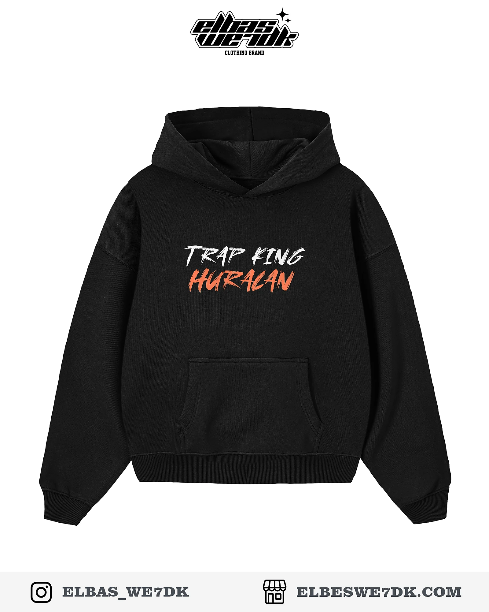 HOODIE TRAP KING HURACAN Black front